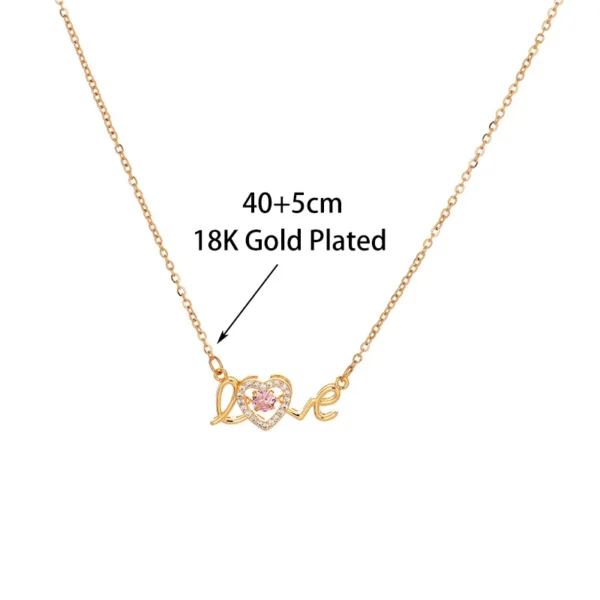 Collier avec pendentif en forme de cœur et de lettre d'amour pour femmes, bijou de couleur or, chaîne de clavicule, romantique, pour fête de mariage – Image 2