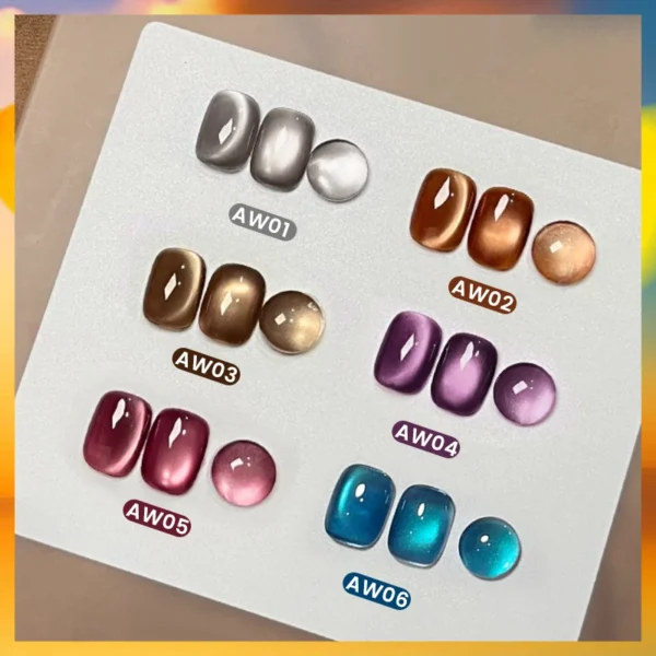 Gel magnétique Œil de Chat à Effet Lumineux Aqua pour ongles d'automne et d'hiver Vernis à ongles UV semi-permanent à tremper – Image 4