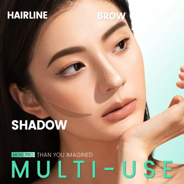 Poudre à sourcils naturelle et imperméable FOCALLURE – Tampon à sourcils multi-usages, hautement pigmenté, résistant à la transpiration – Image 2