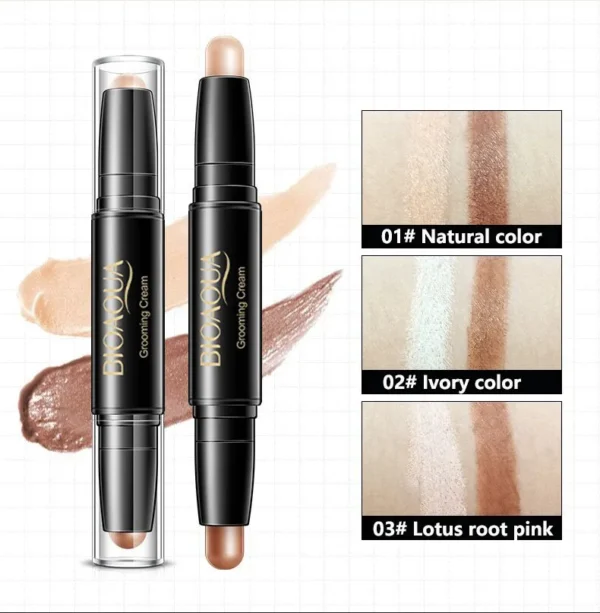 Fond de teint crème de qualité professionnelle – Anti-cernes et poudre bronzante contouring pour un visage impeccable – Image 4