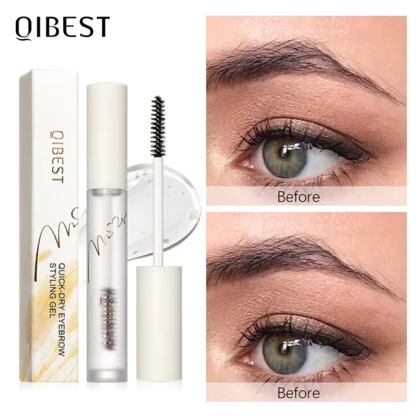 QIBEST Gel pour sourcils, cire et savon pour sourcils – Rehausseur de sourcils teinté transparent, sculpte et rehausse le maquillage pour les sourcils naturels