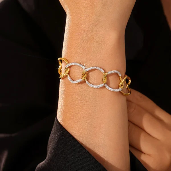 ChimJODesign-Bracelet en Acier Inoxydable pour Femme, Breloque de Luxe, Bijoux, Cadeau de Banquet de Mariage – Image 3