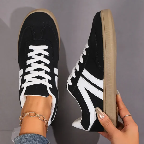 Baskets Plates de Luxe Confortables à Enfiler pour Femme, Chaussures d'Extérieur Légères et Souples, Nouvelle Collection Printemps 2024 – Image 2