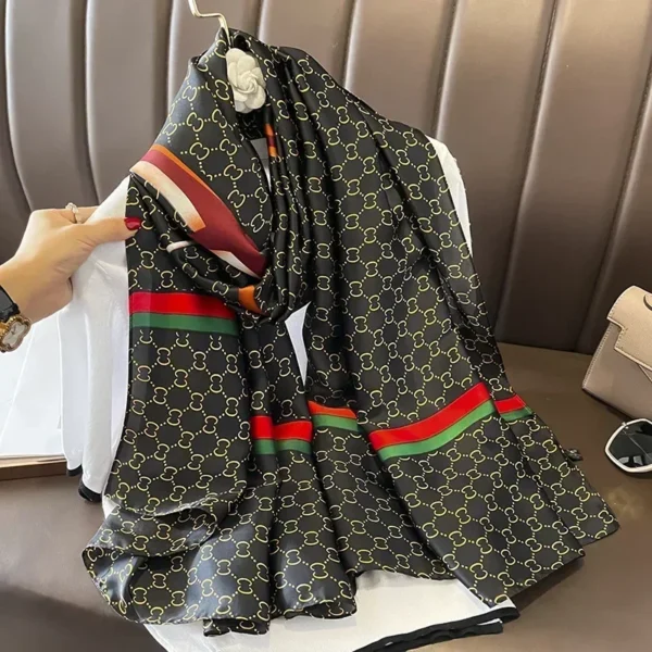 Châle arc-en-ciel à pois pour femmes, écharpe carrée, écharpe de sauna décorative, hijab populaire, marque de luxe.