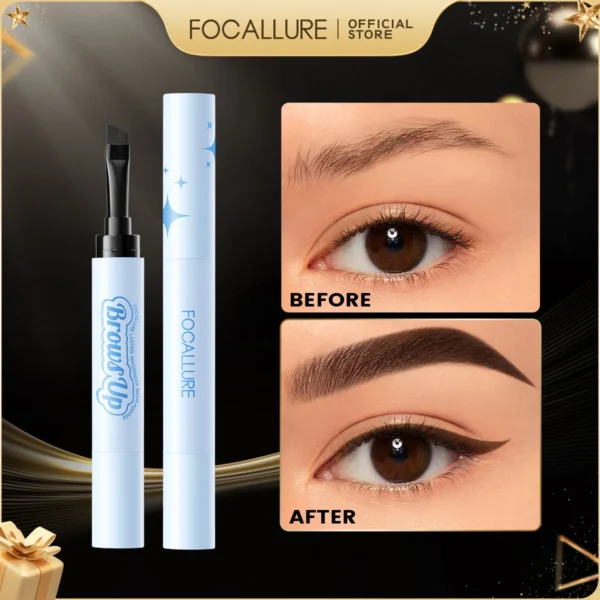 Gel-crème pour sourcils 3D FOCALLURE et crayon eye-liner 2 en 1 – Rehausseur de sourcils imperméable et longue tenue