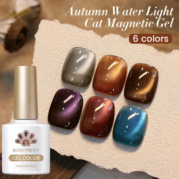 Gel magnétique Œil de Chat à Effet Lumineux Aqua pour ongles d'automne et d'hiver Vernis à ongles UV semi-permanent à tremper – Image 3