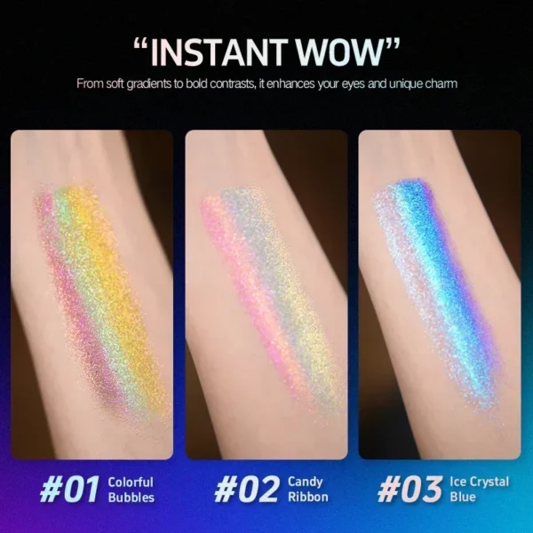Ombre à Paupières Duochrome Rainbow – 5 Couleurs Multichromes Éclatantes – Image 5