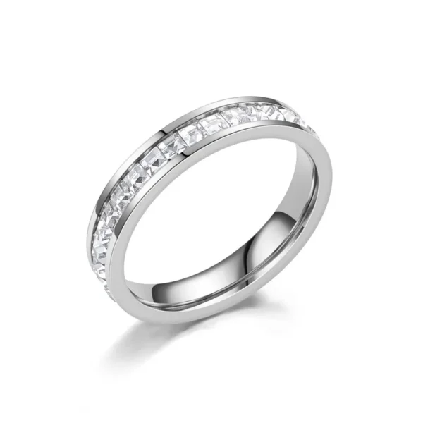 Bague de Luxe en Acier Inoxydable pour Homme et Femme, Cubique, Or, Argent, Document, Taille US 3, 4, 5, 6, 7, 8, 9, 10, 11, 12, 4mm – Image 4