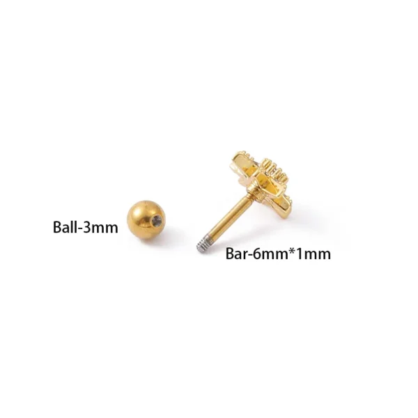Mini Boucles d'Oreilles en Acier Inoxydable pour Femme, Bijoux de Piercing, Helix, Tragus, Cartilage, Nouveauté, 1 Pièce – Image 5