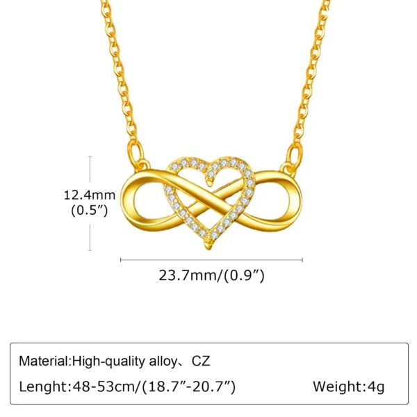 Collier Coeur Extron pour Femme, Bijoux Cubique, Colonne Vertébrale, Cadeaux d'Anniversaire pour Femme, Petite Amie, Fille – Image 6