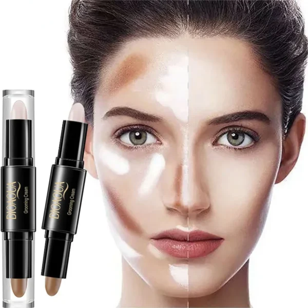 Fond de teint crème de qualité professionnelle – Anti-cernes et poudre bronzante contouring pour un visage impeccable – Image 2