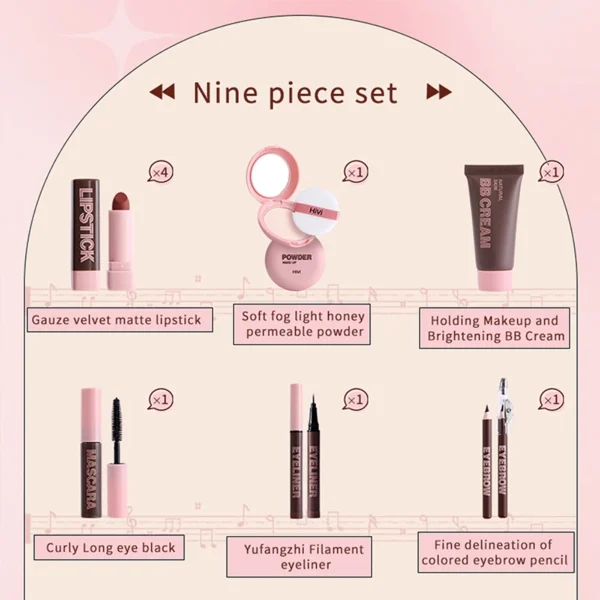 Coffret cadeau de maquillage HiVi – Poudre, colle, rouge à lèvres et essentiels de maquillage pour un cadeau de Saint-Valentin parfait – Image 5