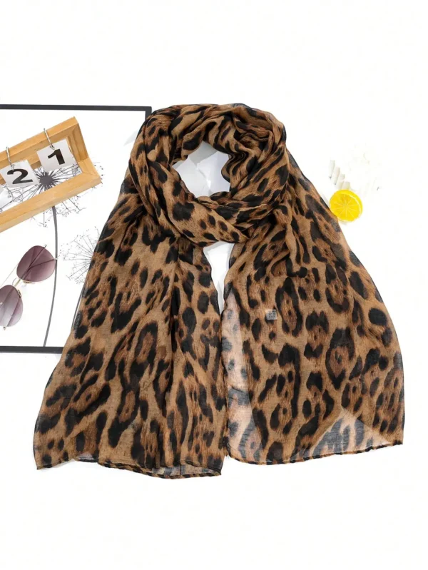 Écharpe à imprimé léopard pour femme, châle léger, doux, à la mode bohème.