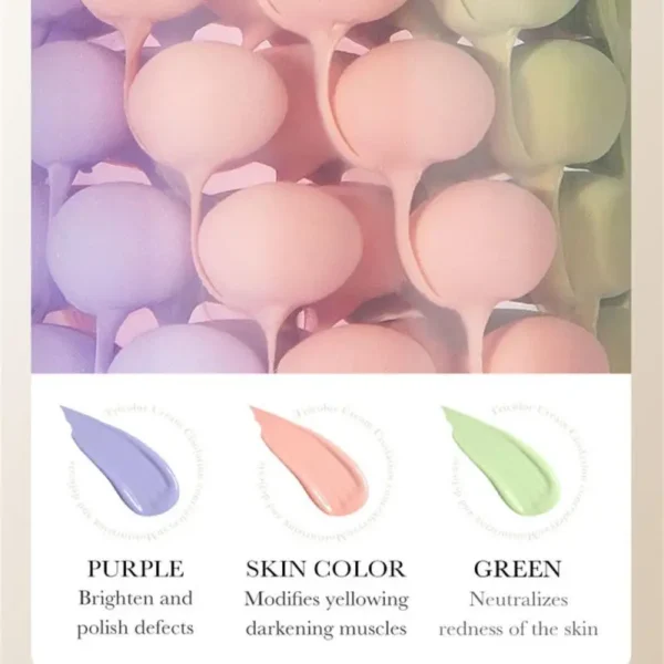 Crème de Base 3 Couleurs – Primer avec Couverture Totale pour un Teint Uniforme – Image 3
