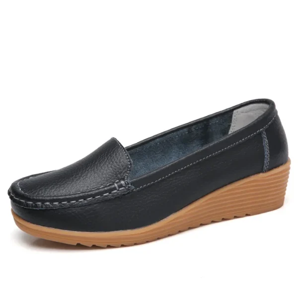 Chaussures plates en cuir véritable pour femmes, ballerines décontractées, chaussures creuses pour femmes, chaussures d'infirmière. – Image 5