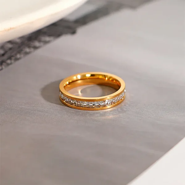 Bague de Luxe en Acier Inoxydable pour Homme et Femme, Cubique, Or, Argent, Document, Taille US 3, 4, 5, 6, 7, 8, 9, 10, 11, 12, 4mm – Image 6