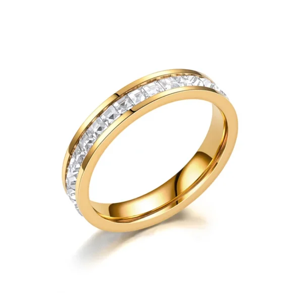 Bague de Luxe en Acier Inoxydable pour Homme et Femme, Cubique, Or, Argent, Document, Taille US 3, 4, 5, 6, 7, 8, 9, 10, 11, 12, 4mm – Image 5