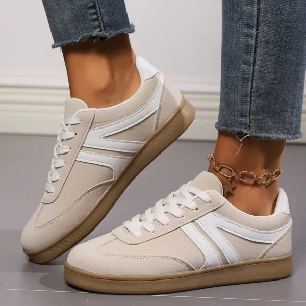 Baskets Plates de Luxe Confortables à Enfiler pour Femme, Chaussures d'Extérieur Légères et Souples, Nouvelle Collection Printemps 2024 – Image 5