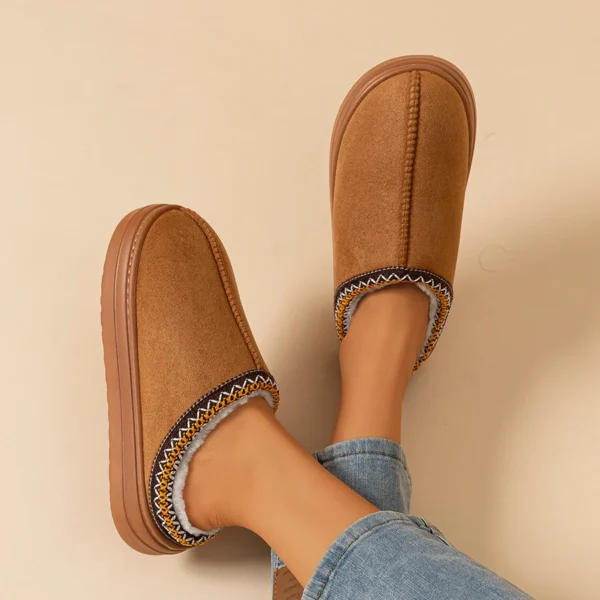 Chaussons en peluche pour femmes et hommes, fourrure floue, semelle souple anti-brûlure, extérieur, intérieur.