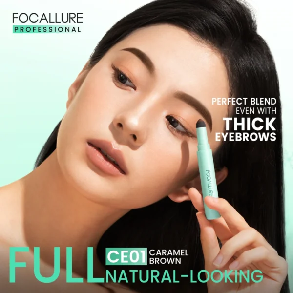 Poudre à sourcils naturelle et imperméable FOCALLURE – Tampon à sourcils multi-usages, hautement pigmenté, résistant à la transpiration – Image 3
