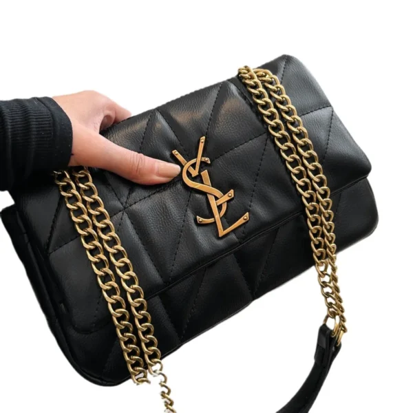 Sac à main carré en cuir PU avec pompon pour femme, sac messager initié, sac à main léger, marque de luxe, mode féminine – Image 5
