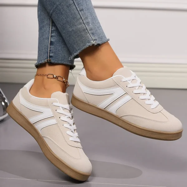Baskets Plates de Luxe Confortables à Enfiler pour Femme, Chaussures d'Extérieur Légères et Souples, Nouvelle Collection Printemps 2024 – Image 6