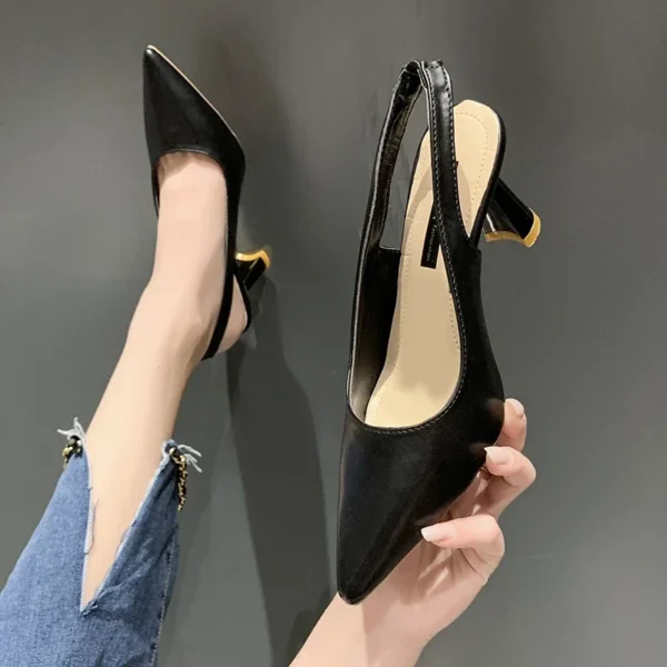Talon aiguille Parker pointu pour femme, bouche peu profonde,  chaussures confortables et élégantes, mode estivale. – Image 5