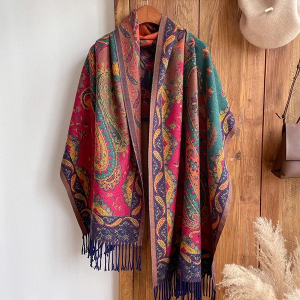 Écharpe Jacquard en Cachemire Doux pour Femme, Foulard de la raq, Bandana.