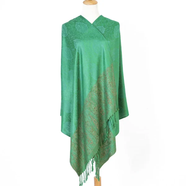 Châle en Satin de Luxe pour Femme, Écharpe Pashmina à la Mode – Image 3