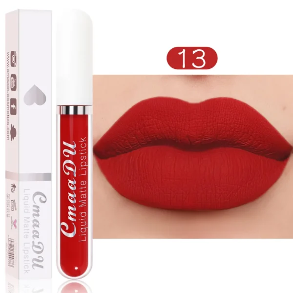 Rouge à lèvres mat velours sexy longue tenue – Rouge à lèvres liquide rose, coupe antiadhésive et formule imperméable, 18 nuances magnifiques