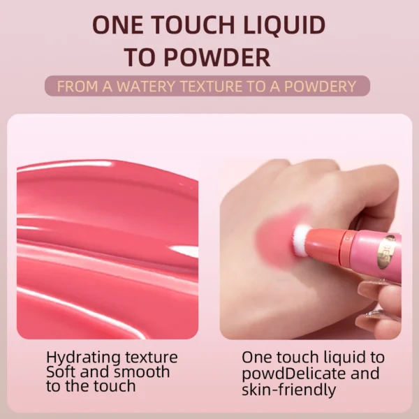 QIBEST Contour liquide avec applicateur coussiné – Fard à joues liquide crémeux et surligneur avec finition chatoyante naturelle – Image 4