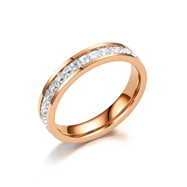 Bague de Luxe en Acier Inoxydable pour Homme et Femme, Cubique, Or, Argent, Document, Taille US 3, 4, 5, 6, 7, 8, 9, 10, 11, 12, 4mm – Image 3