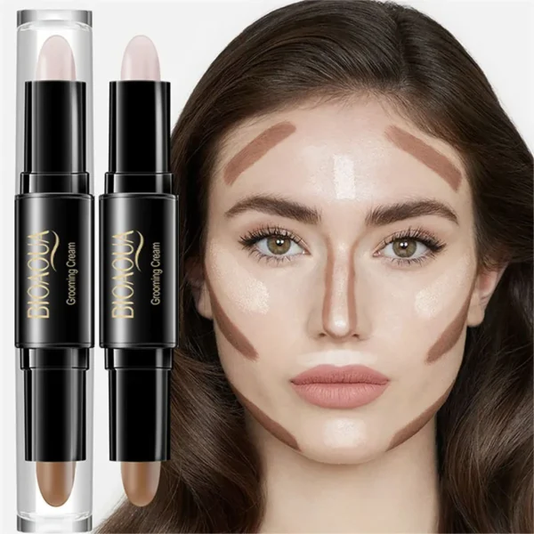 Fond de teint crème de qualité professionnelle – Anti-cernes et poudre bronzante contouring pour un visage impeccable