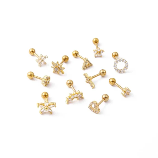 Mini Boucles d'Oreilles en Acier Inoxydable pour Femme, Bijoux de Piercing, Helix, Tragus, Cartilage, Nouveauté, 1 Pièce – Image 4
