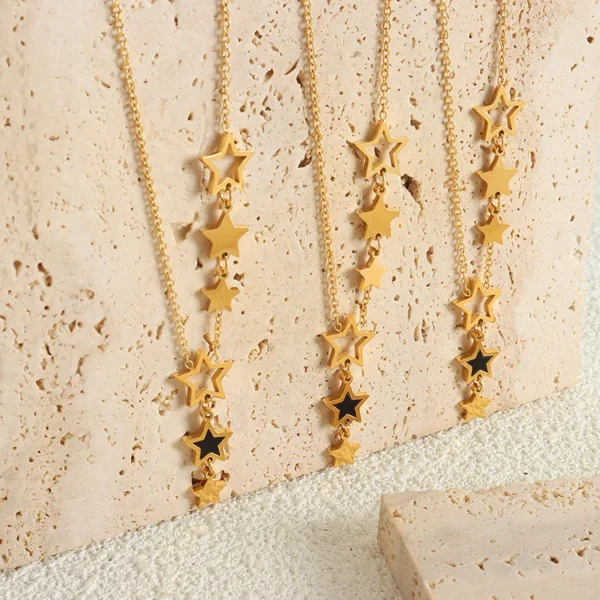 ChimStar-Collier pendentif pour femme, haute qualité, acier inoxydable, plaqué or, JOBlack, acrylique, accessoires de bijoux à la mode – Image 6
