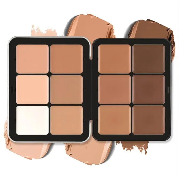 Palette de fards à joues crémeux de 16 couleurs – Crème de fard à joues mate, anti-cernes et rouge à lèvres longue tenue dans une seule palette de maquillage