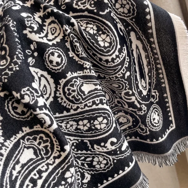 Écharpe en Cachemire pour Femme, Pashmina, Design Floral, Round Optics, Couverture Douce, Châle Chaud, Foulard, Bufanda. – Image 2