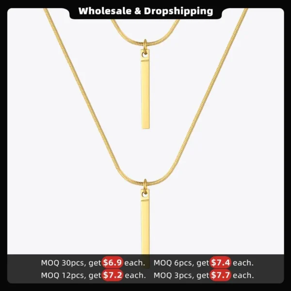 Enfashion-Collier de masque de bar pour femme, collier de lunettes de document en or, acier inoxydable, bijoux fantaisie, fête, P213218 – Image 2
