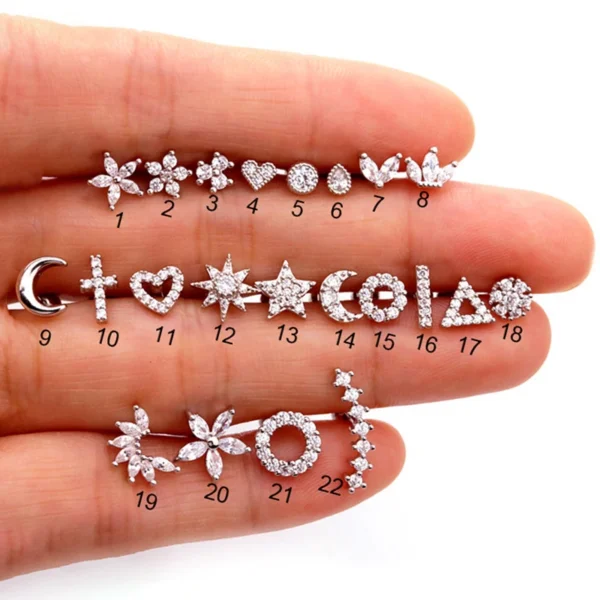Mini Boucles d'Oreilles en Acier Inoxydable pour Femme, Bijoux de Piercing, Helix, Tragus, Cartilage, Nouveauté, 1 Pièce – Image 2