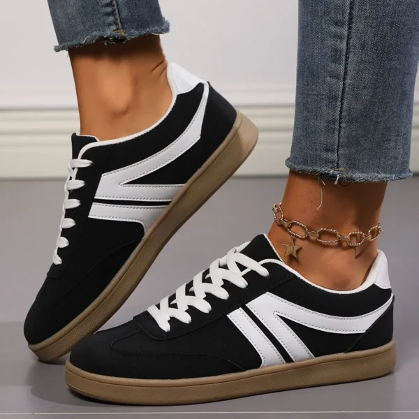 Baskets Plates de Luxe Confortables à Enfiler pour Femme, Chaussures d'Extérieur Légères et Souples, Nouvelle Collection Printemps 2024 – Image 3