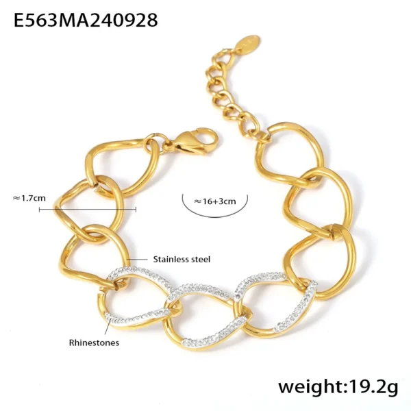 ChimJODesign-Bracelet en Acier Inoxydable pour Femme, Breloque de Luxe, Bijoux, Cadeau de Banquet de Mariage – Image 6