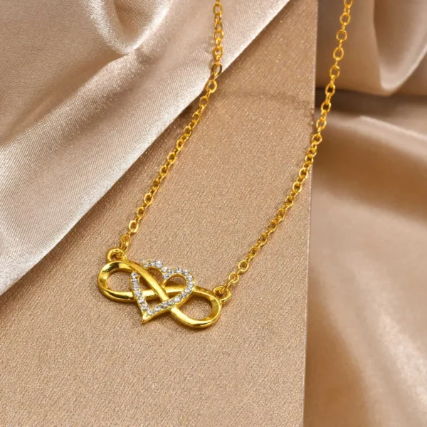 Collier Coeur Extron pour Femme, Bijoux Cubique, Colonne Vertébrale, Cadeaux d'Anniversaire pour Femme, Petite Amie, Fille – Image 5