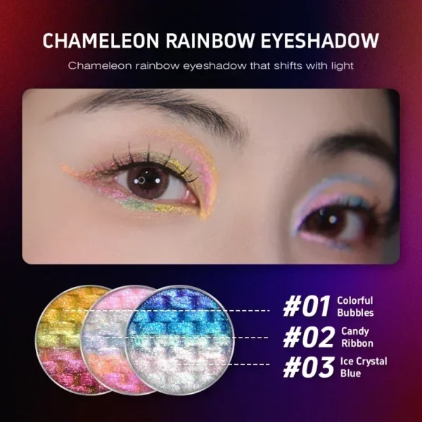 Ombre à Paupières Duochrome Rainbow – 5 Couleurs Multichromes Éclatantes – Image 4