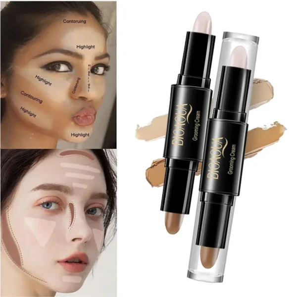 Fond de teint crème de qualité professionnelle – Anti-cernes et poudre bronzante contouring pour un visage impeccable – Image 3