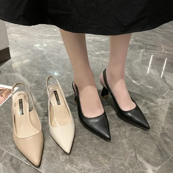 Talon aiguille Parker pointu pour femme, bouche peu profonde,  chaussures confortables et élégantes, mode estivale. – Image 3
