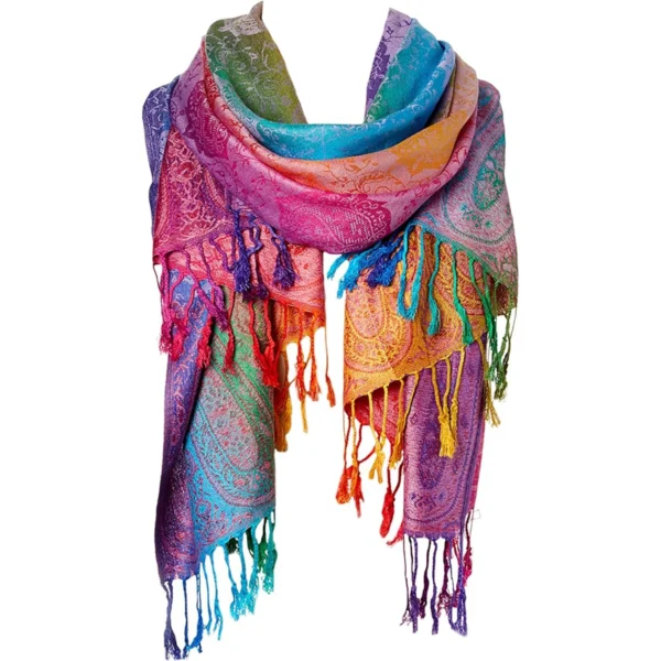 Châle en Satin de Luxe pour Femme, Écharpe Pashmina à la Mode