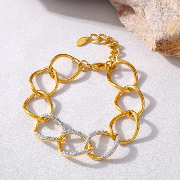 ChimJODesign-Bracelet en Acier Inoxydable pour Femme, Breloque de Luxe, Bijoux, Cadeau de Banquet de Mariage – Image 4