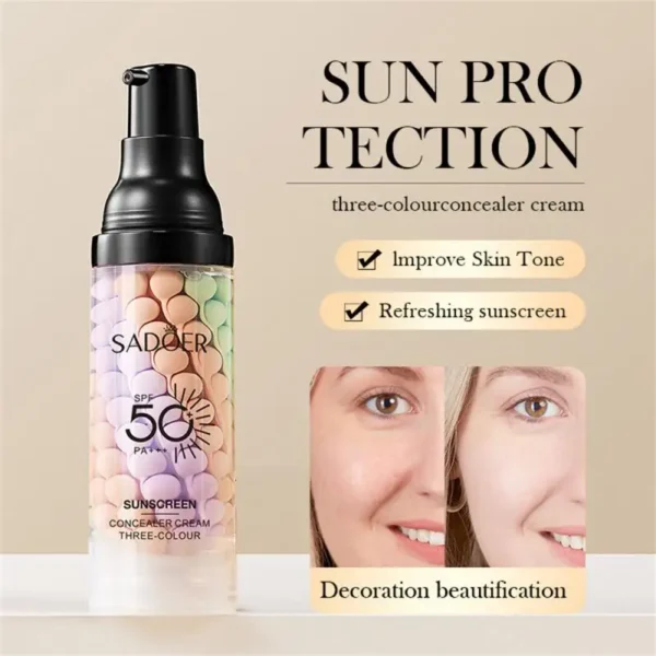 Crème de Base 3 Couleurs – Primer avec Couverture Totale pour un Teint Uniforme – Image 5