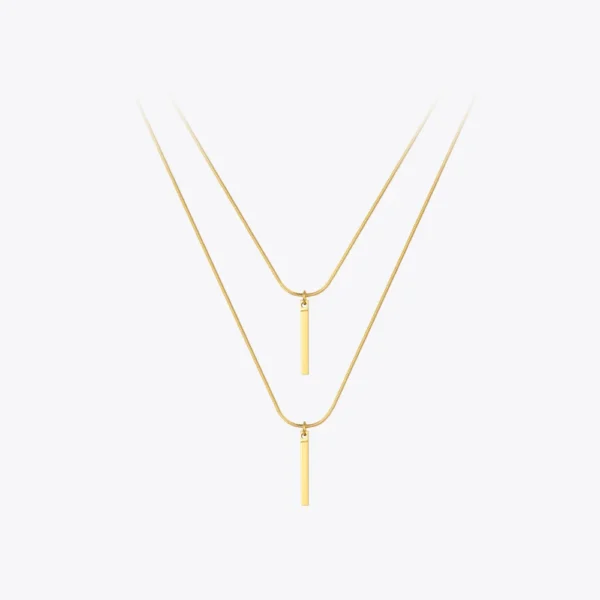 Enfashion-Collier de masque de bar pour femme, collier de lunettes de document en or, acier inoxydable, bijoux fantaisie, fête, P213218