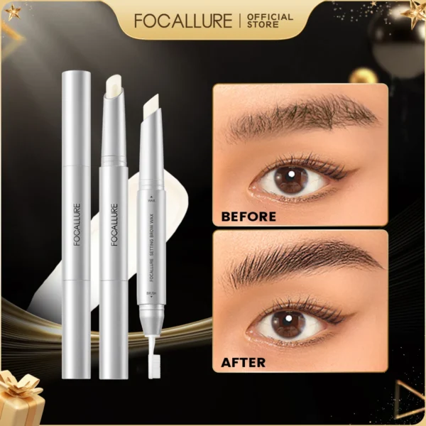 Crayon à sourcils gel et cire 3D FOCALLURE – Rehausseur de sourcils 2 en 1, étanche et longue durée